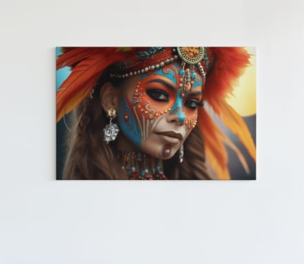 Canvas Schilderij Vrouw - Vrouw met Rode Haar - 60x40x2 cm