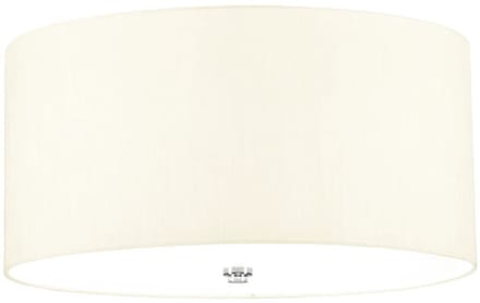 Designer's Lightbox LED Plafondlamp Fletcher Flush | 3X E27 Max 60W | Dimbaar | Polished Chrome with Ivory Shade