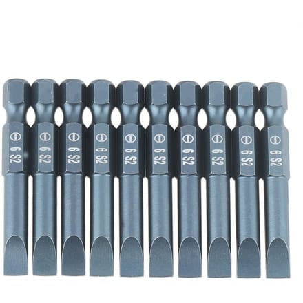 10 stuks 14 inch zeskant schacht 50mm S2 legerstaal sleufschroevendraaier bits set H6.3*50*SL6mm