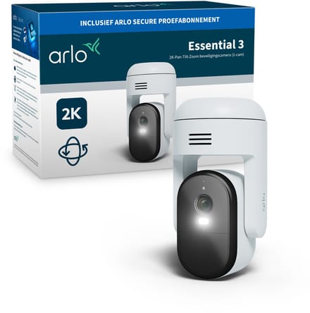 Arlo Essential3 2K PTZ beveiliginsgcamera voor buiten - 1 IP-Camera