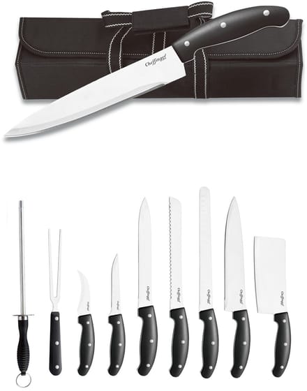 Cheffinger Messenset - 10-delig | BBQ & Keuken | Inclusief Opbergtas