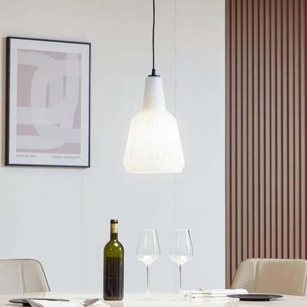 Lindby - hanglamp - 1licht - Glas, metaal - H: 35 cm - E27 - opaal