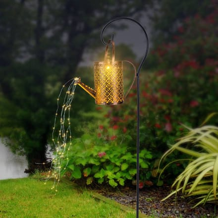 Globo LED lamp op zonne-energie 336523, goud, gieter, grondspies, metaal