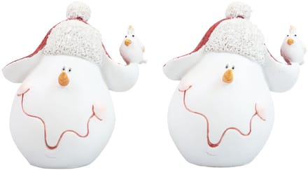 Tafeldecoratie Kerstdecoratie sneeuwpop met hoed H13cm 2st, 2 Stück