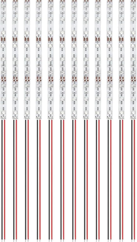 12 Stuks 150 mm LED Strips Rood 2835 SMD 12-18V Verlichting voor Modelbouw