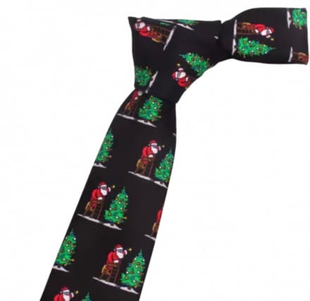 Stropdas -Kerstboom - zwart kerst-Polyester- Charme Bijoux