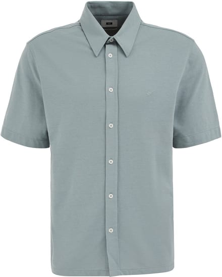 WE Fashion Heren slim fit overhemd van piquéjersey