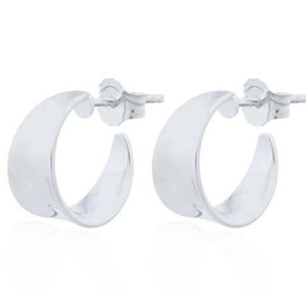 Joy|S - Zilveren oorringen 12 mm / 7 mm - massief - stud - gepolijst