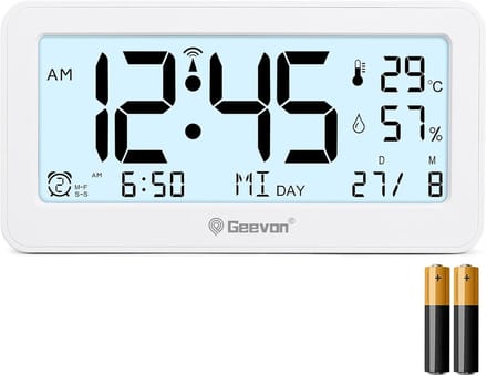 Digitale Wekker met Temperatuur en Luchtvochtigheid, LED Display, Dubbel Alarm