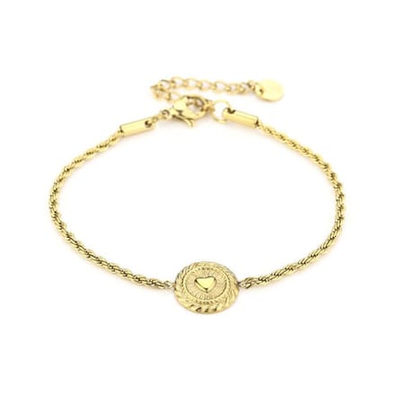 Bijoutheek Armband Hart Munt Goud