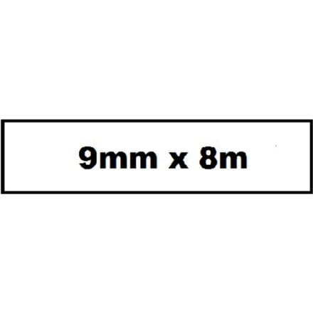Labeltape Quantore TZE-221 9mmx8m Wit/Zwart - 1 Stuk