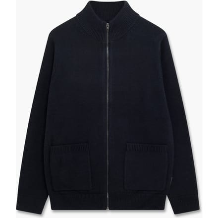 French Connection Zip Thru (v2) Solid Marine Maat: S | Cardigans Outlet | Dames | Blauw