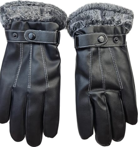 BamBella® Handschoenen winter Heren imitatie leer warme binnenkant touch screen