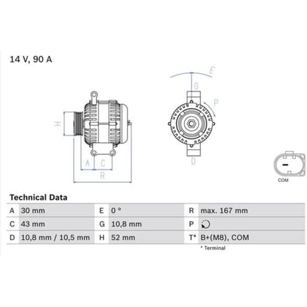 Driefasige generator BOSCH 0 986 080 500