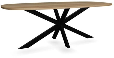 Eettafel Deens ovaal 210cm lichtbruin Hero ovale eetkamer tafel