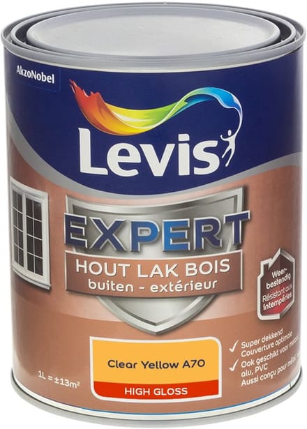 Levis - Expert Hout Lak Buiten High Gloss Mix - Clear Yellow A70 - Mengverf - 1 L
