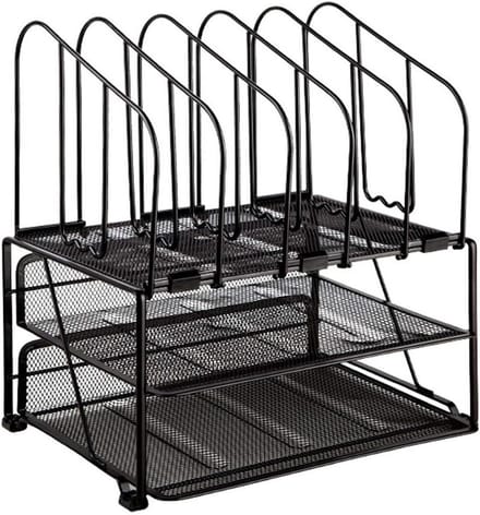 Dossierhouder - Bureau organizer - Kantoor organiseren - Drie niveaus - 32.4 cm breed - Zwart