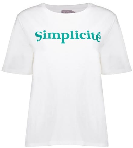 Geisha T-shirt Simplicity Off-white/emerald Taglia: S | Maglie Sportivi Outlet | Donna | Bianco