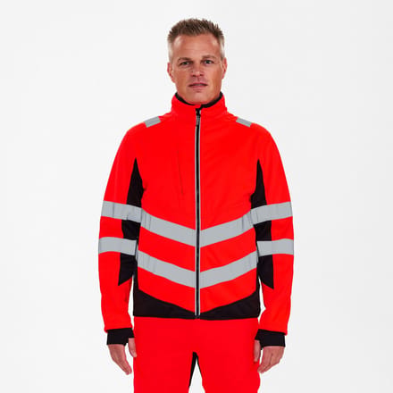 Engel Safety softshell jack 1158-237 - Hi-vis Red / Black - S
