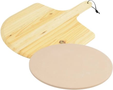IGOODS  BBQ pizzasteen - barbecue steen 600 graden - ⌀33 met houten schep