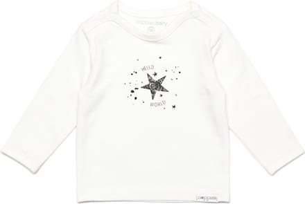 Noppies Unisex T-shirt longsleeve Lux - Snow White - Maat 68