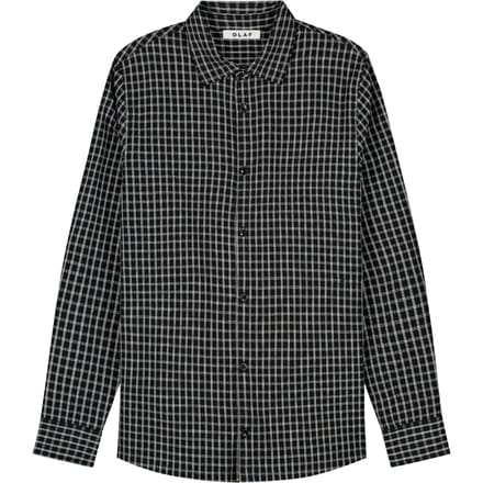 Olaf Checked Seersucker Ls Shirt Lange Mouw Overhemden Zwart M240308