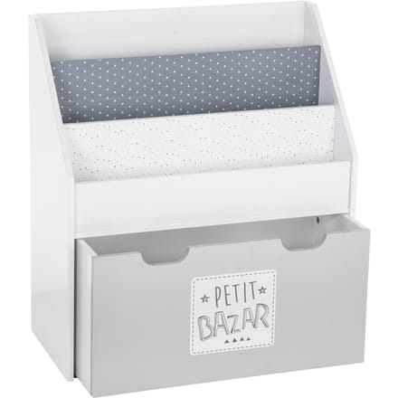 Eazy Living Boekenkast met Lade Bazar Blauw-Wit