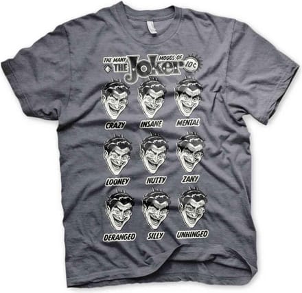 DC Comics Batman Heren Tshirt -M- The Many Moods Of The Joker Grijs