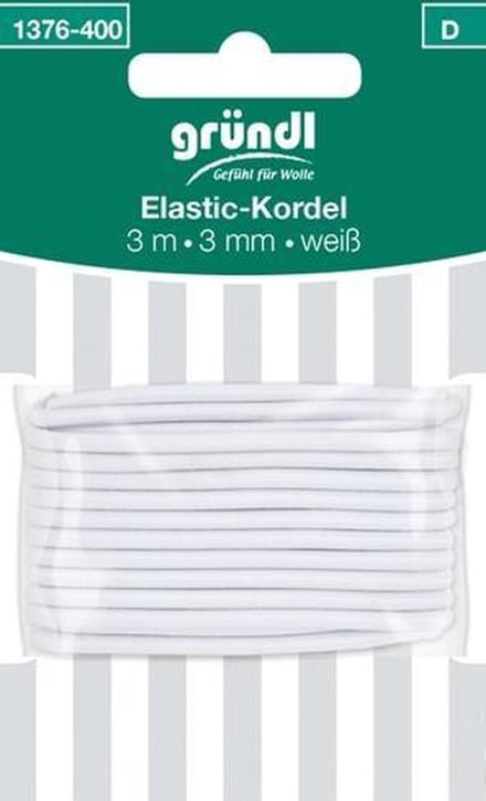 1376-400 Elastisch koord 3mm wit 3mtr