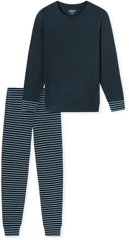Uncover by Schiesser Pyjama lange - Dames Pyjamaset - donkerblauw