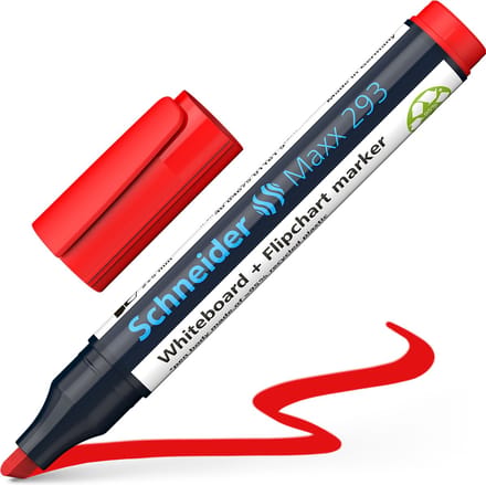 Schneider whiteboardmarker - Maxx 293 - beitelpunt - lijnbreedte 2-5mm - rood - S-129302
