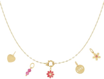 Rode bloemen DIY ketting