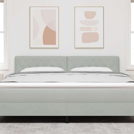 vidaXL - Hoofdbord - Lichtgrijs - 180 - cm - Fluweel