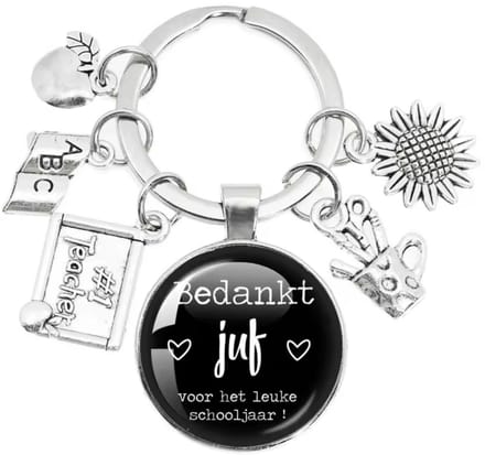 Without Lemon - Bedankt Juf Sleutelhanger - Juffendag / Einde Schooljaar Bedankje - Leuk Juf Geschenk - Versie: A
