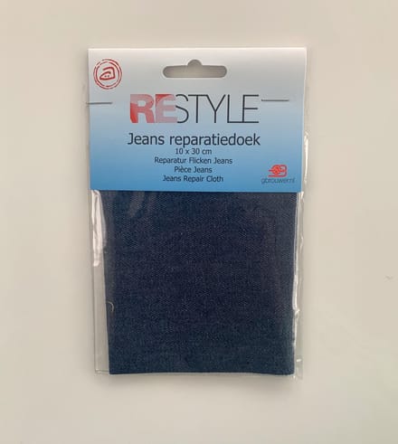 Restyle - Reparatiedoek Donkerblauwe Jeans - Strijkbaar - 10x30cm