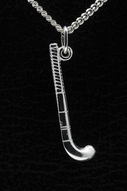 Zilveren Hockeystick ketting hanger - 2