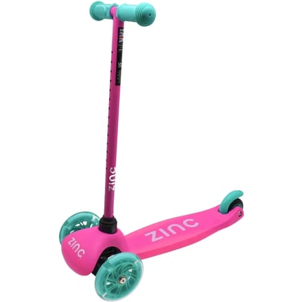 Zinc - driewielige Step - Scooter - Roze - met LED-wielen en stuur