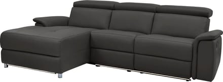 Pareli-Bank - 3-zits Links - Elektrisch - Bruin PU