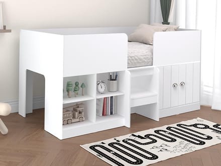 Vente-unique Halfhoogslaper hout wit 90 x 190 cm
