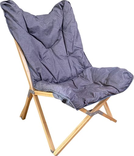 Lounge-campingstoel Yzeron - Butterfly Chair, opvouwbaar, bamboehout, 120 kg