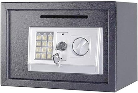 Kluis met LCD - Veiligheidsbox Documenten - Thuis Kantoor Opslag - Digitale Code & Sleutel - 16 Liter Inhoud - Grijs