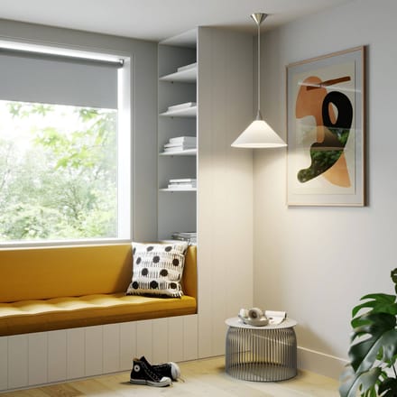 Lindby - hanglamp - 1licht - Glas, metaal - H: 17 cm - E27 - wit