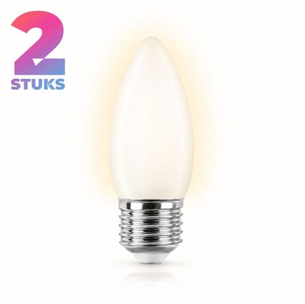 2x Kaarslamp Gloeilamp E27 - 25W - Warm Wit Licht (2700K) - 150 lm - 1 jaar - Dimbaar