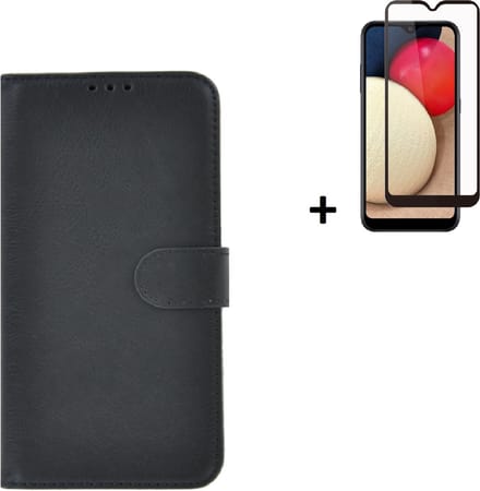 Samsung Galaxy A32 Hoesje - 5G - Wallet - Samsung A32 Screenprotector - Hoesje Bookcase Zwart + Screenprotector