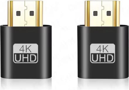 CHPN - HDMI Display-port plug - HDMI emulator - Dummy Plug - Display Emulator - 2 stuks - Universeel - Zwart
