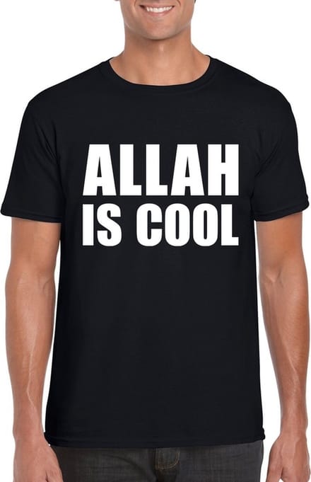 Zwart Allah is cool t-shirt voor heren M