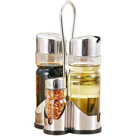 Ensemble de bouteilles d'assaisonnement Porte-condiments Assortiment zilver