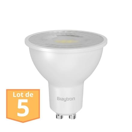 Set van 5 LED-lampen GU10 Braytron 6.5W 4000K 630 Lumen