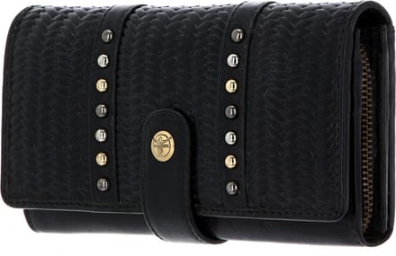 CHIEMSEE portemonnee Perth Wallet with Flap Vintage Look Black zwart