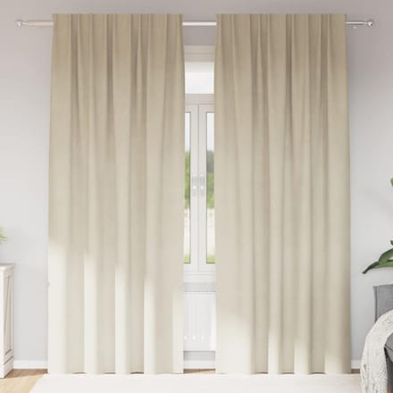 vidaXL - Gordijnen - 2 - st - Crèmekleurig - 140 - x - 260 - cm - fluweel
